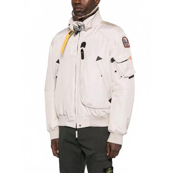 NEW PARAJUMPERS fire stand-up collar jacket in cream